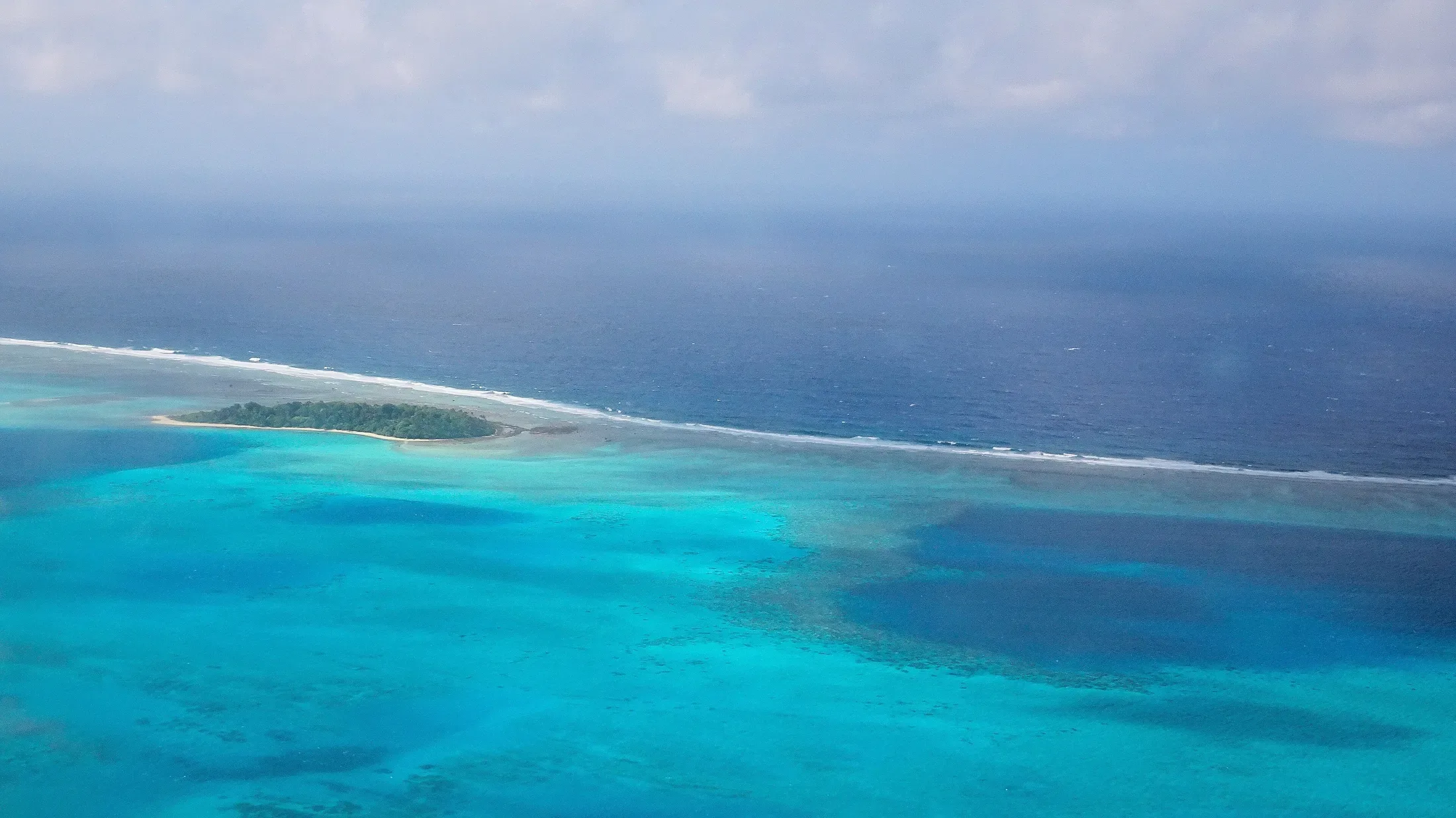 Wallis Lagoon and Nukuteatea from the Air