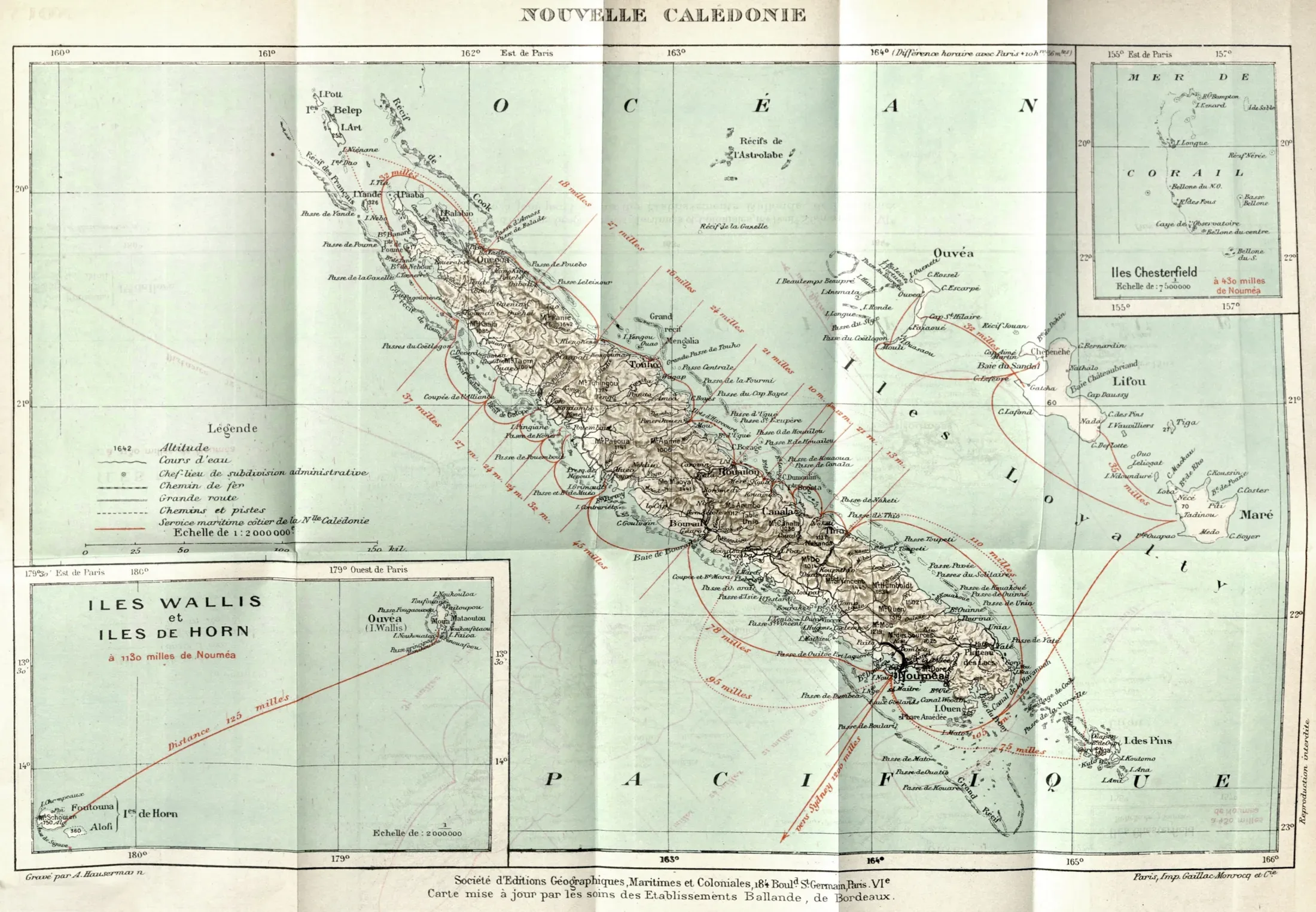 Map of French Pacific Colonies, 1930
